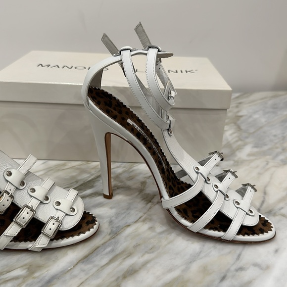 MANOLO BLAHNIK AXEZ CALF WHITE 36 6 - Picture 4 of 8